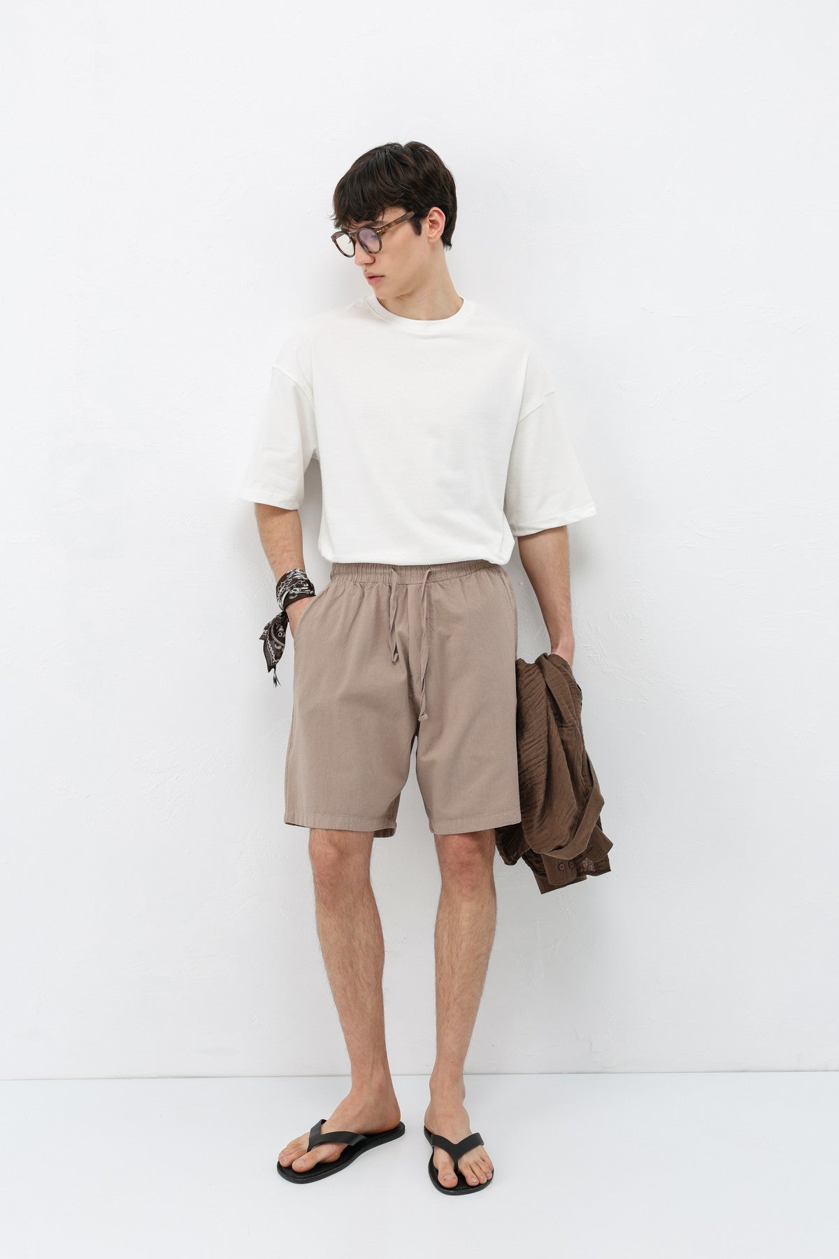 Oversize Keten Şort