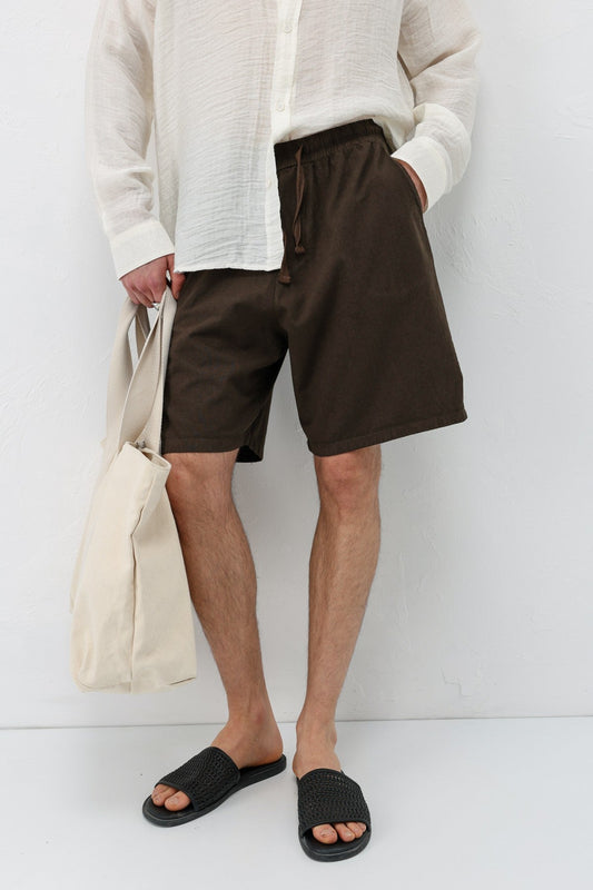 Oversize Keten Şort