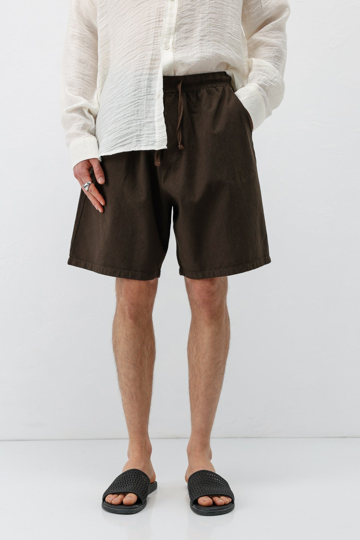 Oversize Keten Şort