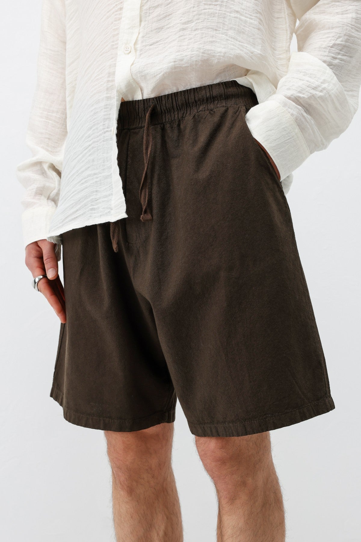 Oversize Keten Şort