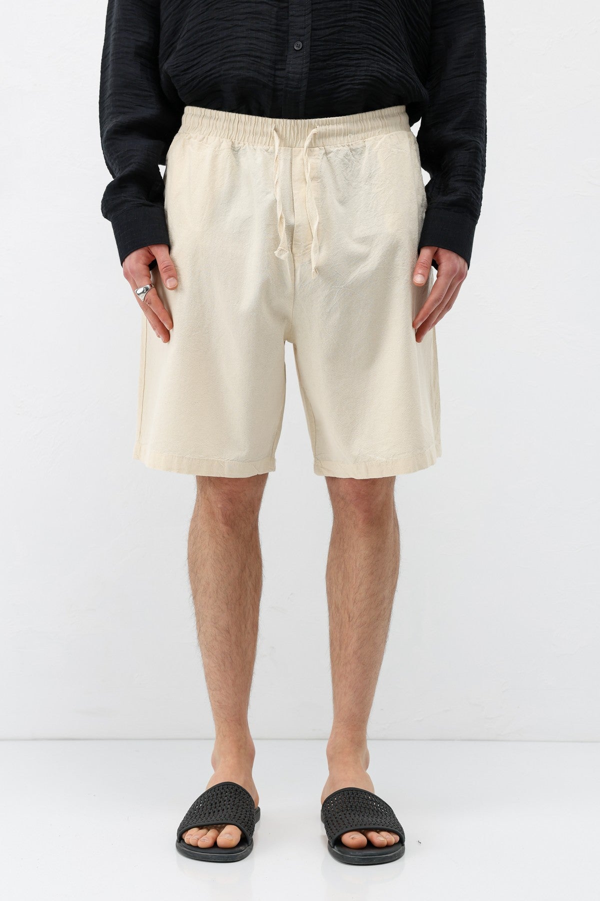 Oversize Keten Şort