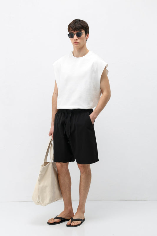 Oversize Keten Şort