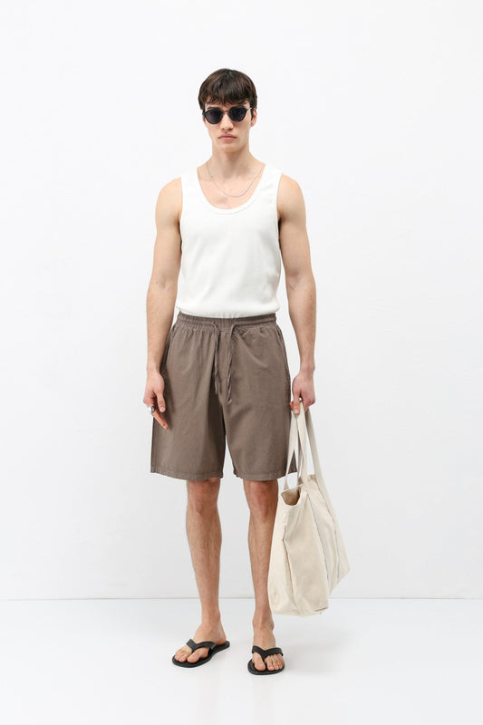 Oversize Keten Şort