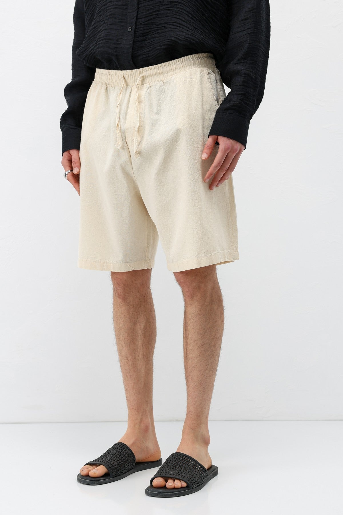 Oversize Keten Şort