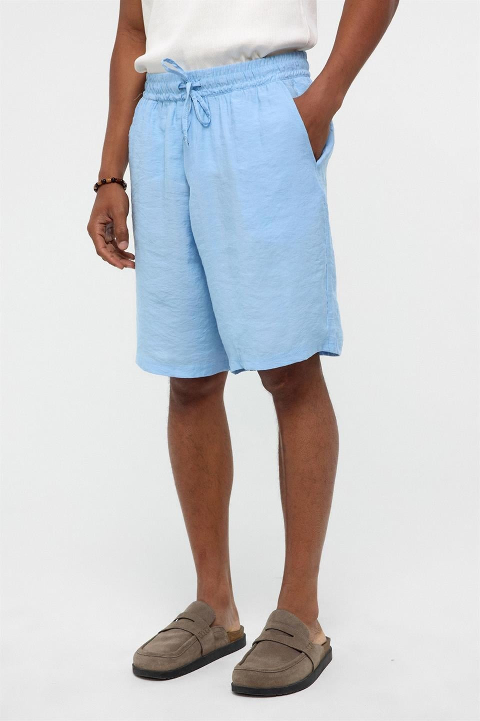 Oversize Modal Kumaş Bermuda Şort