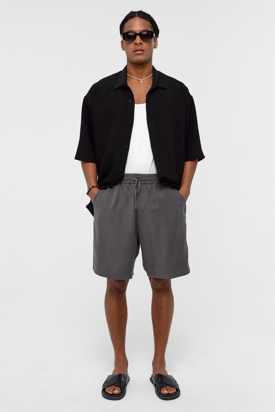 Oversize Modal Kumaş Bermuda Şort