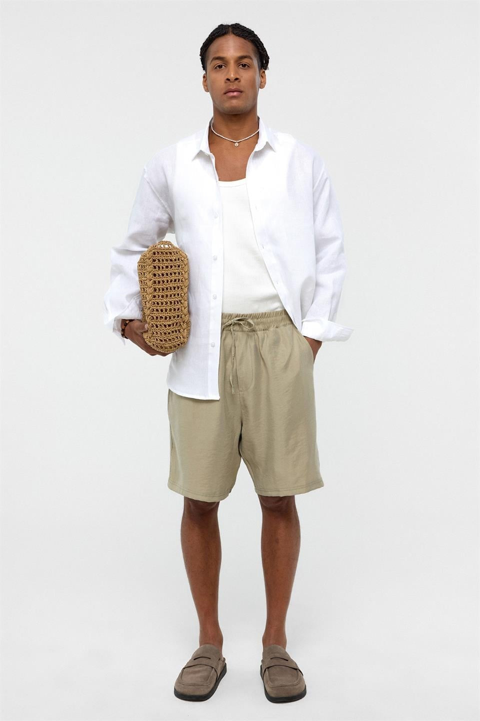 Oversize Modal Kumaş Bermuda Şort