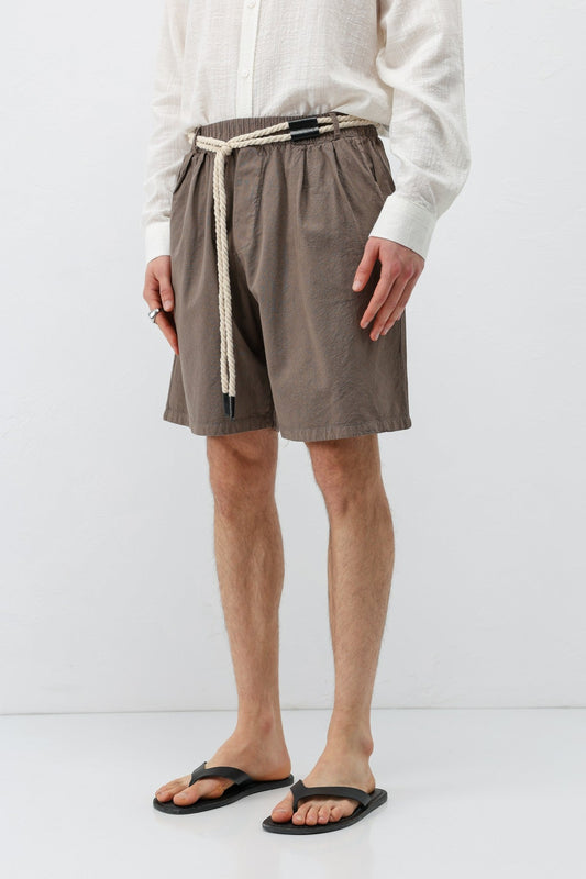 Kemerli Oversize Keten Şort