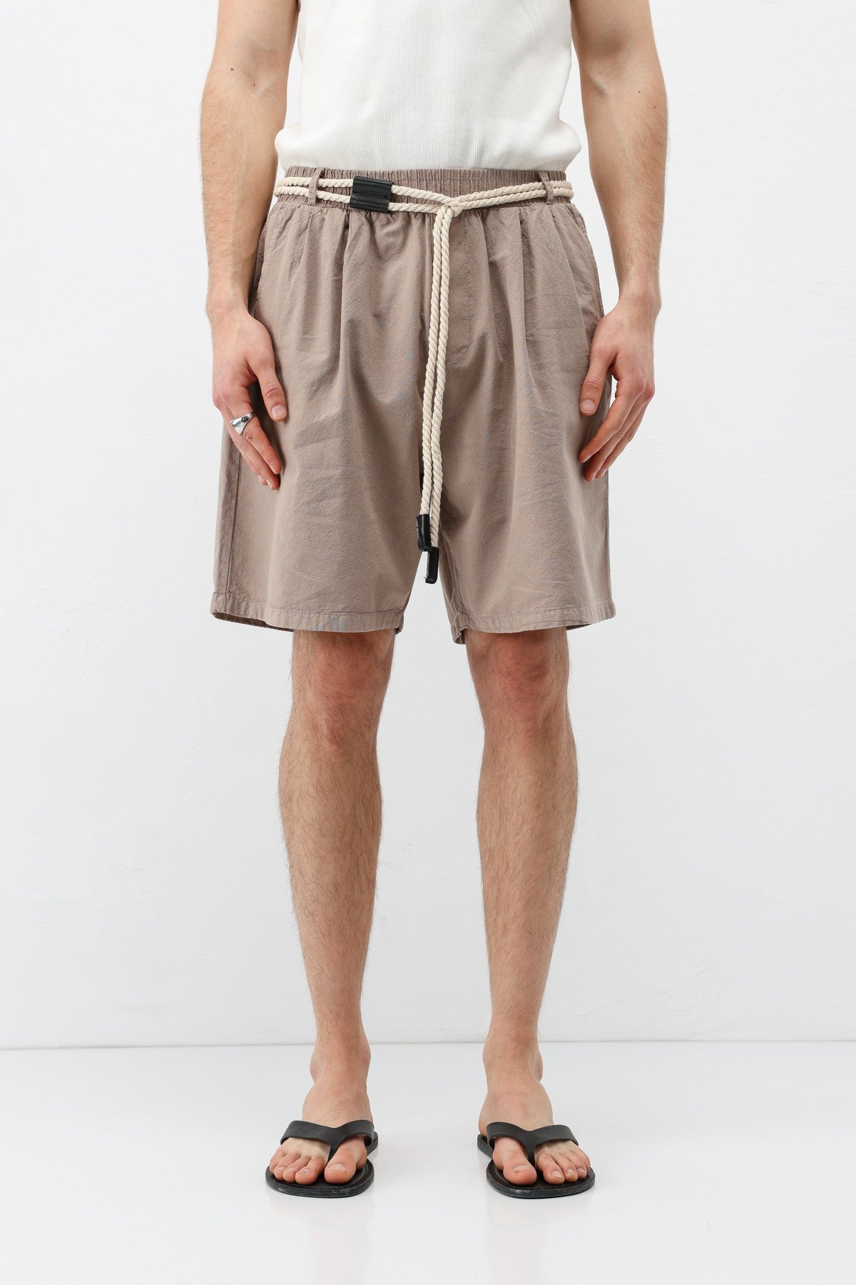 Kemerli Oversize Keten Şort