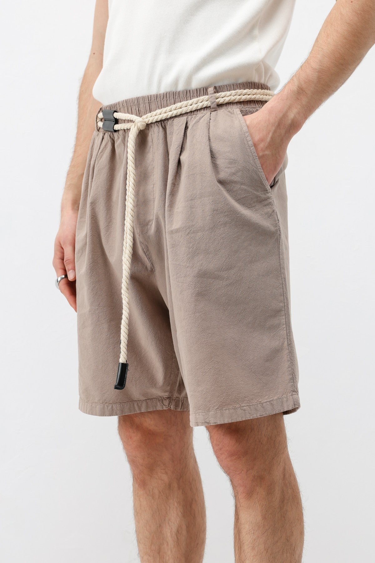 Kemerli Oversize Keten Şort