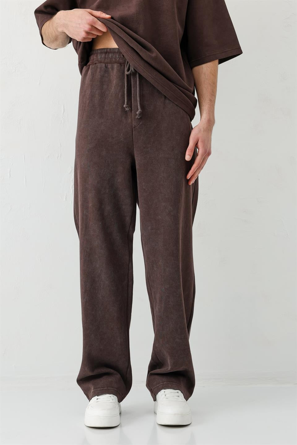 Baggy Fit Yıkamalı Eşofman Alt