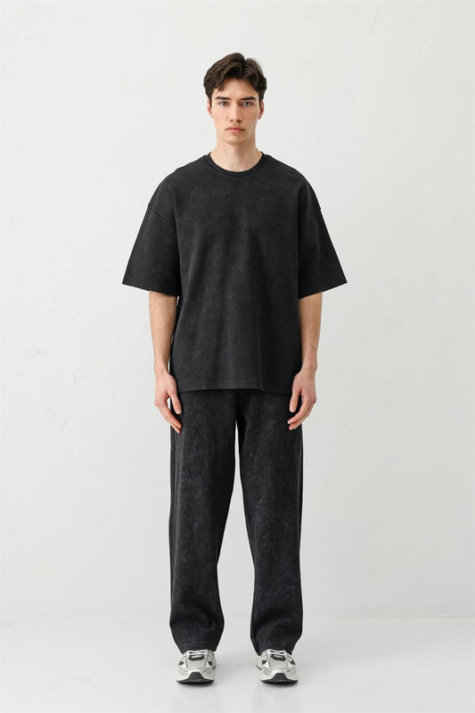 Baggy Fit Yıkamalı Eşofman Alt