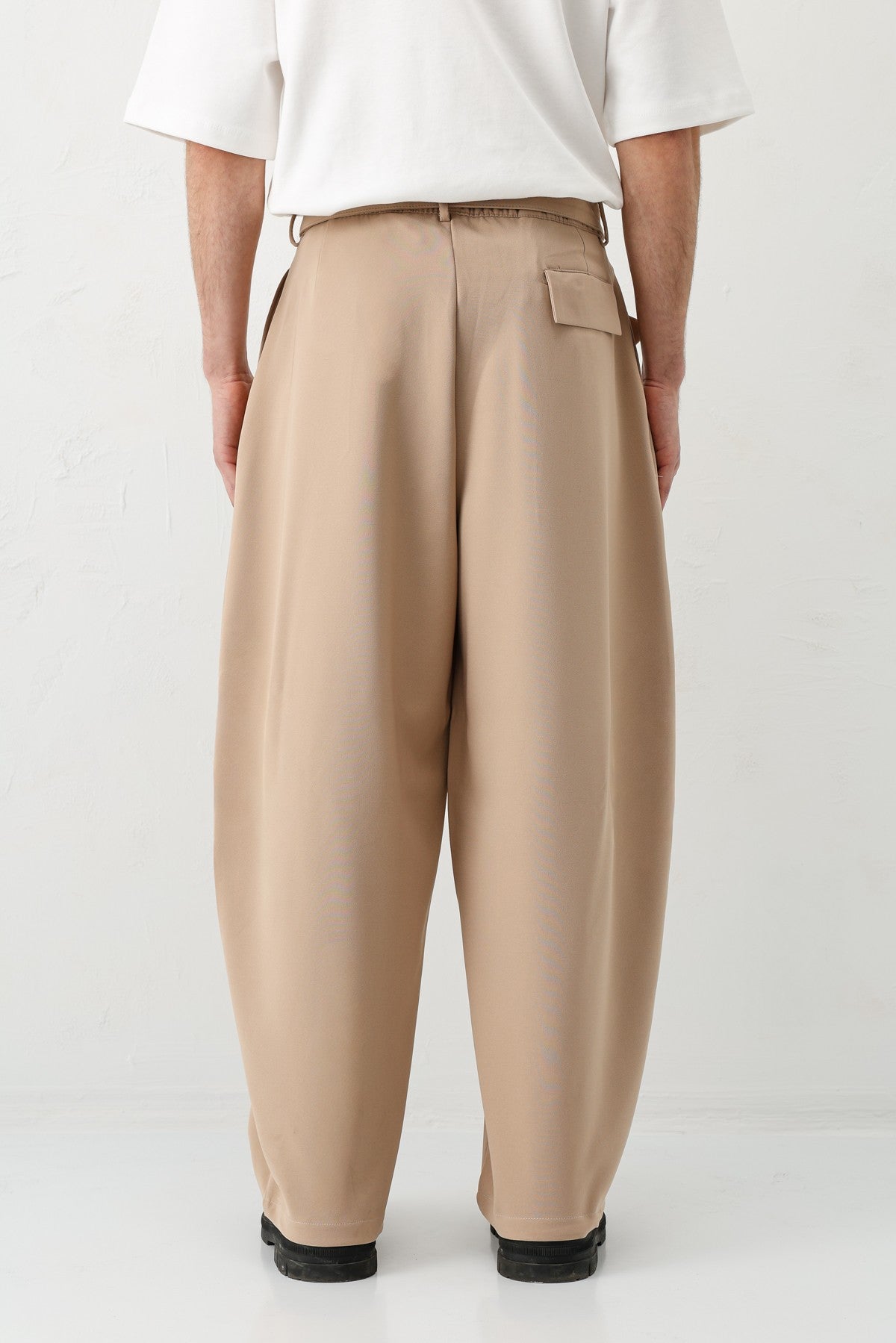 Barrel Fit Tailored Fit Kemerli Pantolon