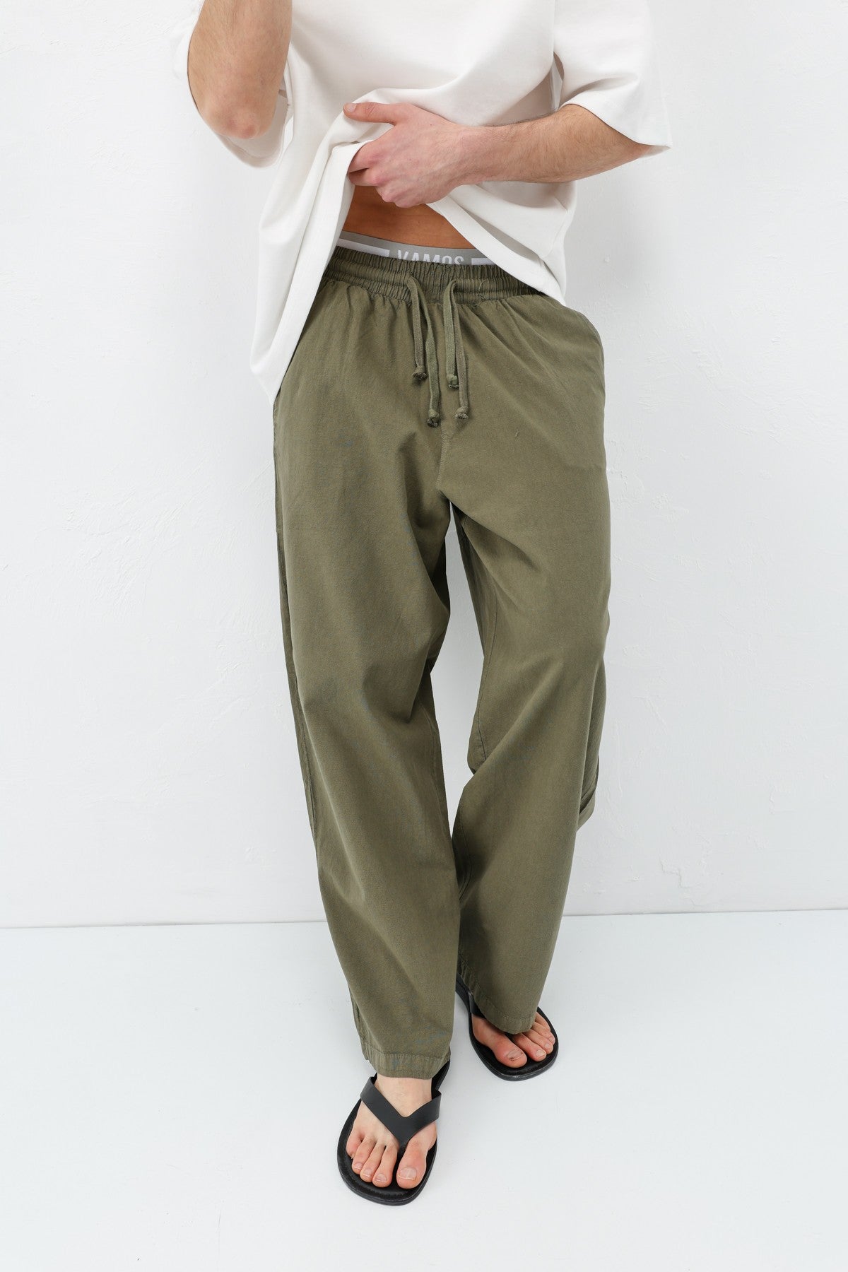 Super Baggy Fit Keten Pantolon