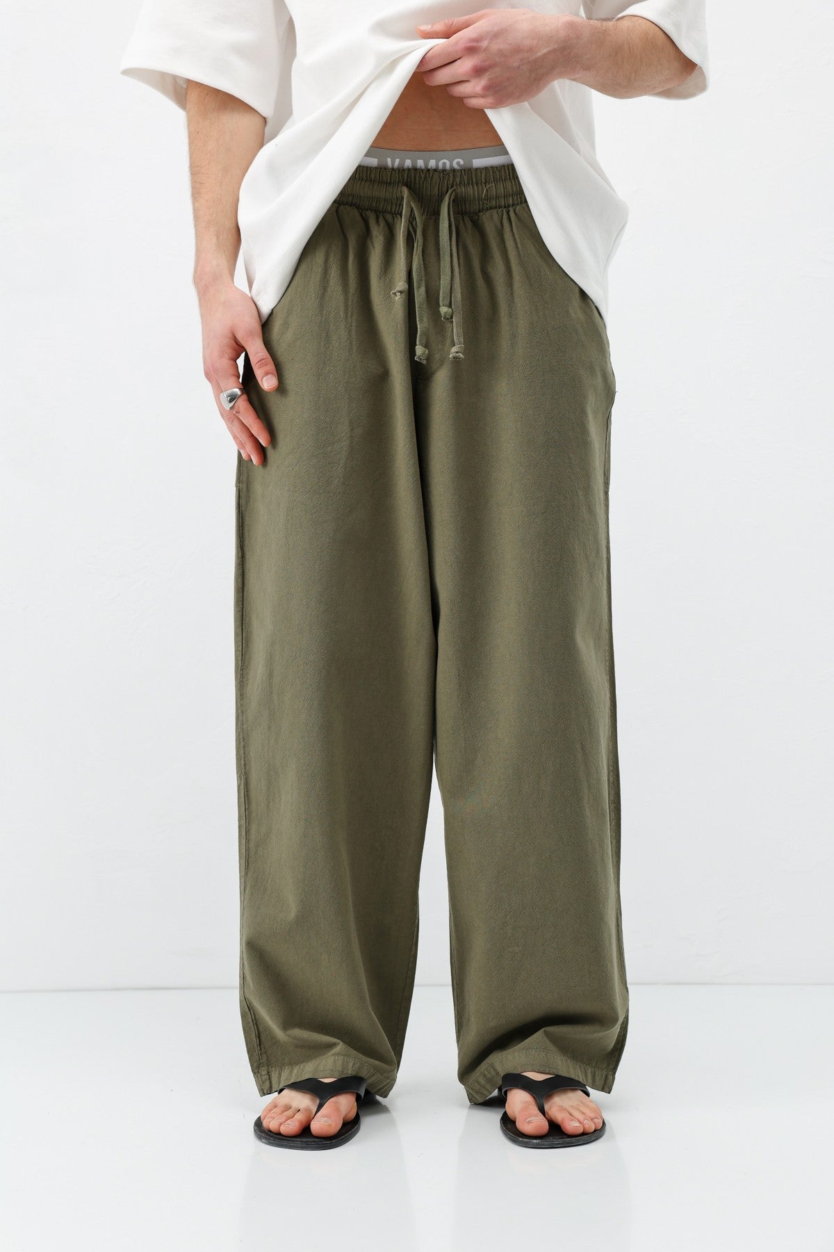 Super Baggy Fit Keten Pantolon