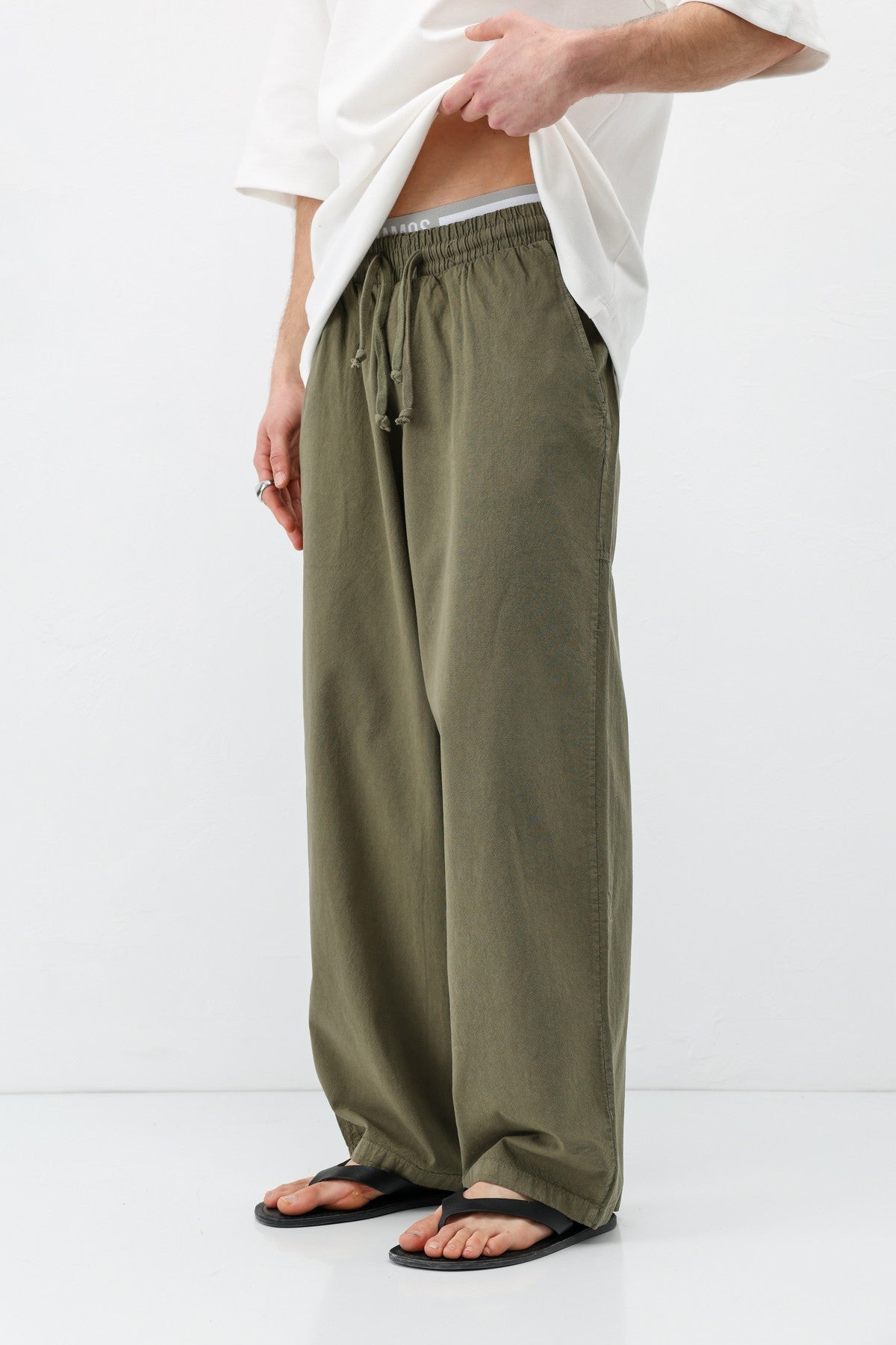 Super Baggy Fit Keten Pantolon