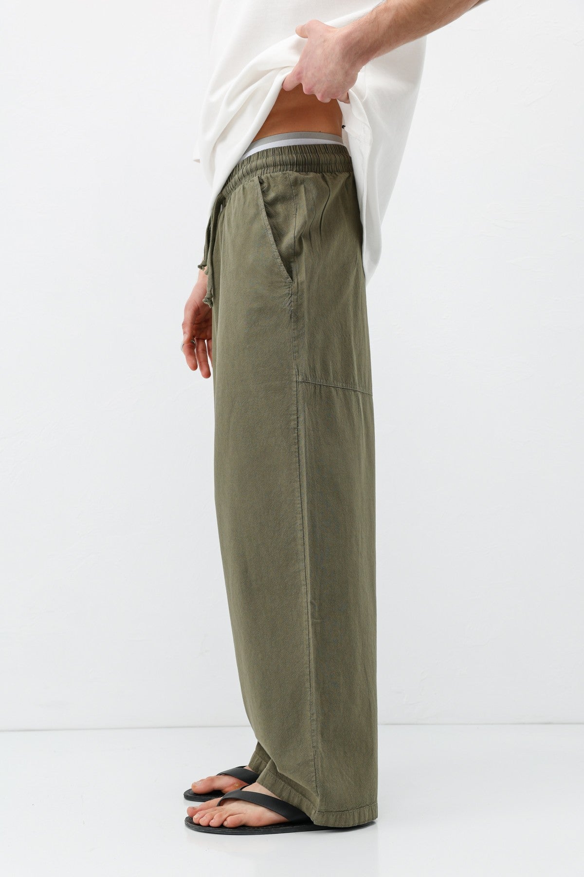 Super Baggy Fit Keten Pantolon