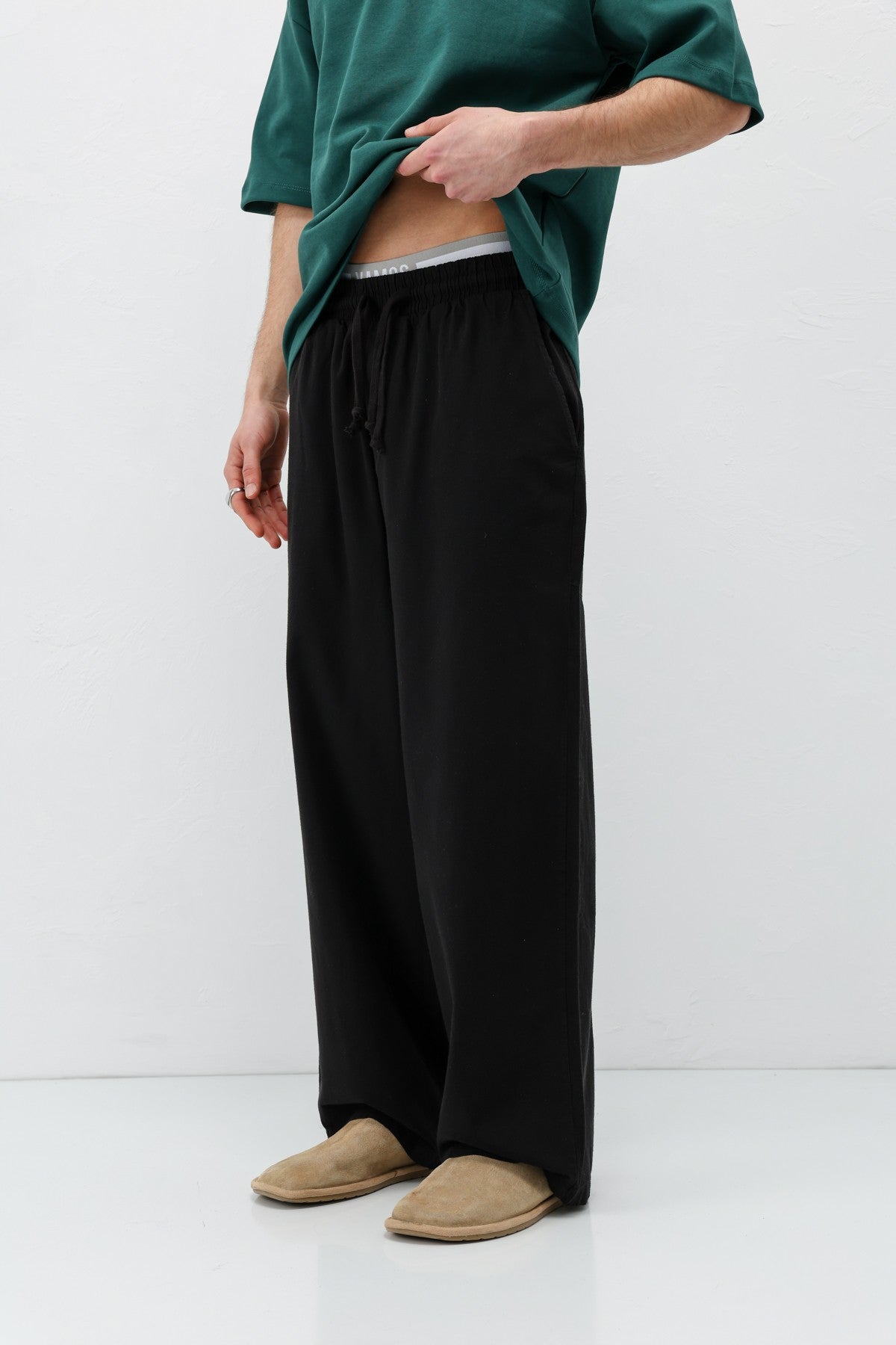 Super Baggy Fit Keten Pantolon