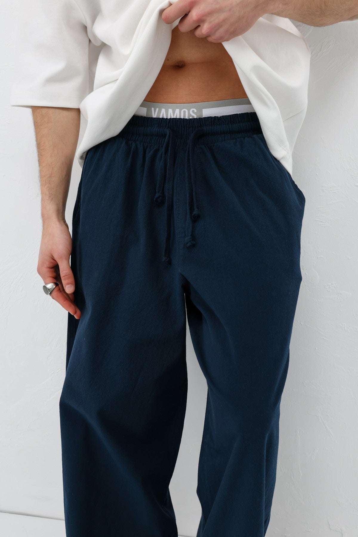 Super Baggy Fit Keten Pantolon