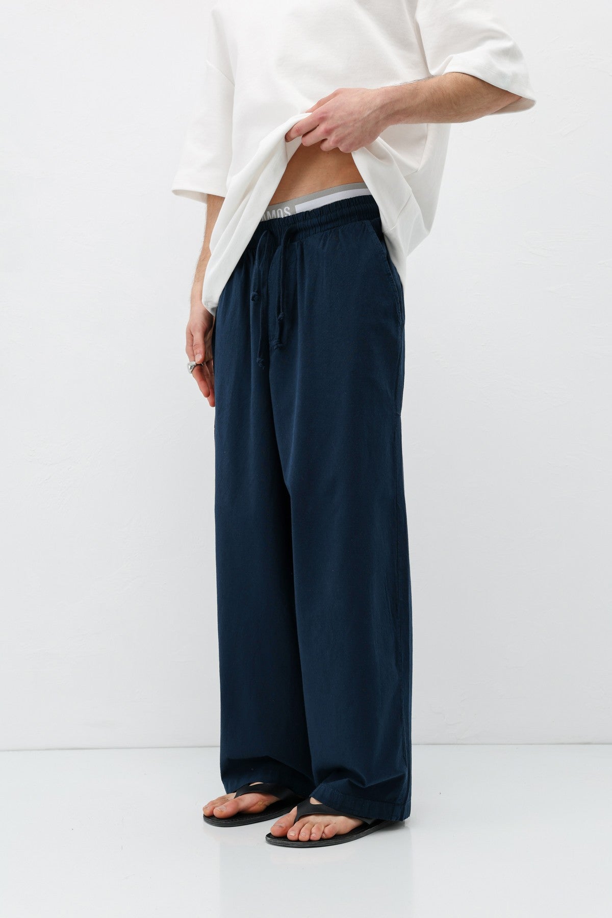 Super Baggy Fit Keten Pantolon