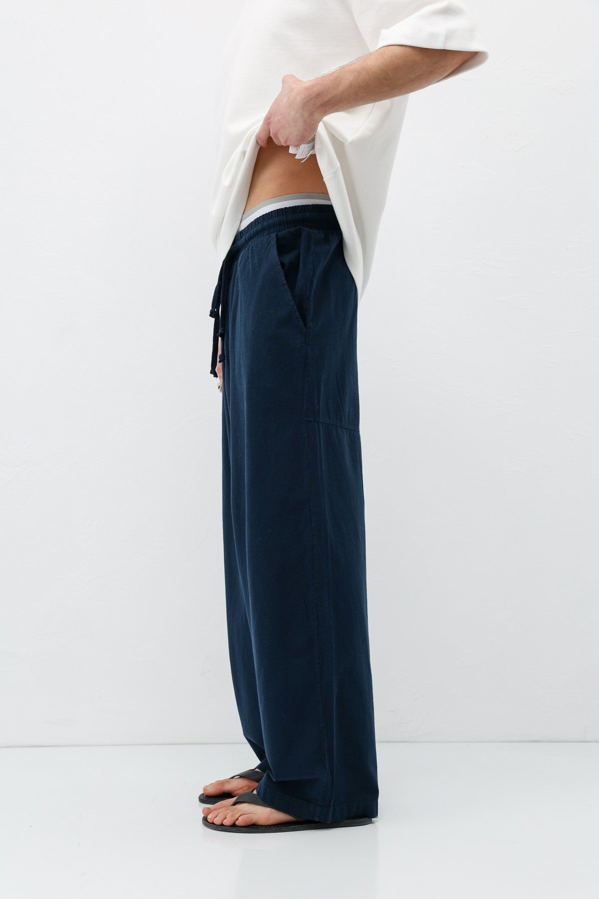 Super Baggy Fit Keten Pantolon