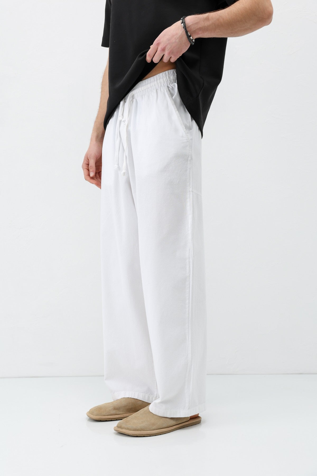 Super Baggy Fit Keten Pantolon