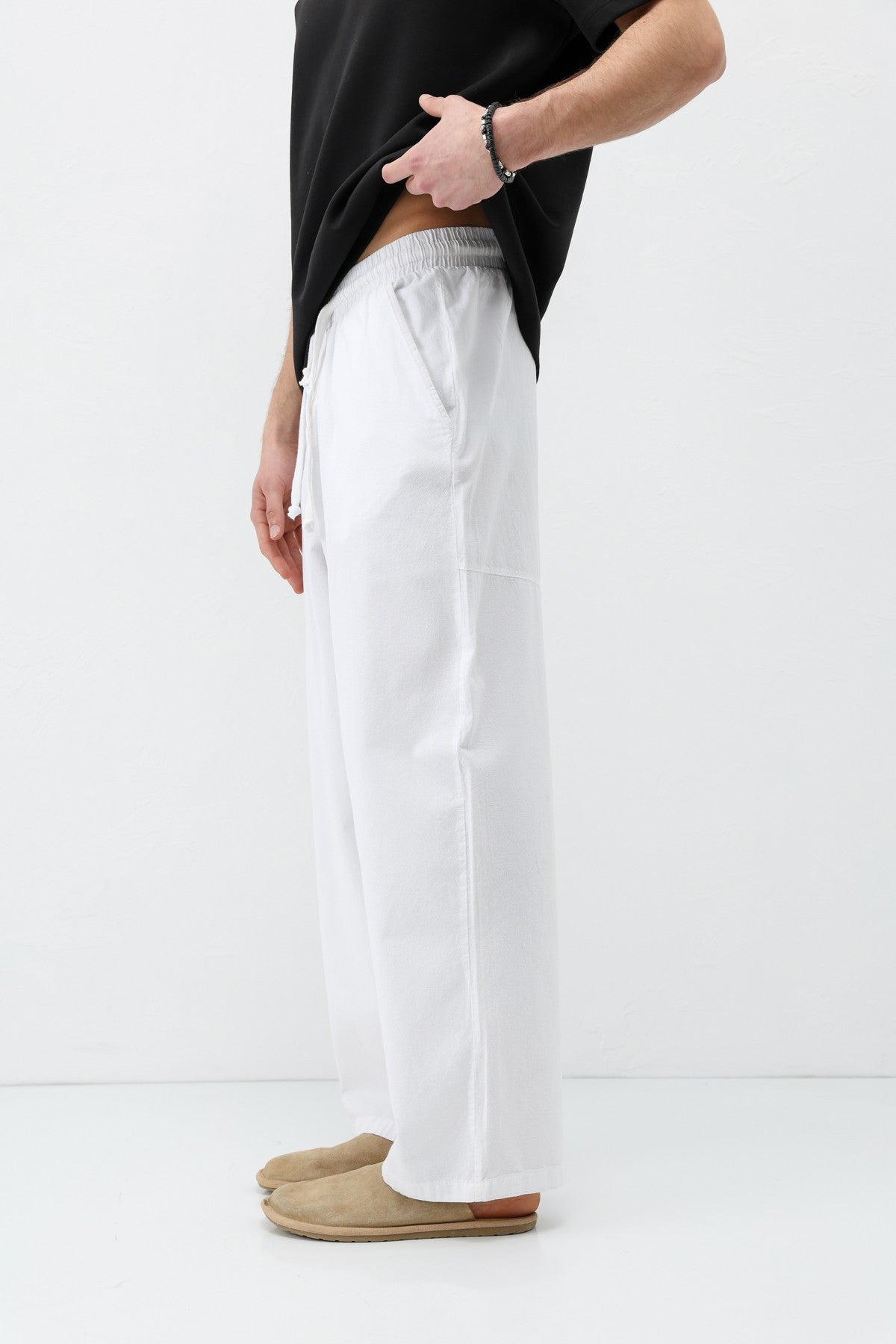 Super Baggy Fit Keten Pantolon