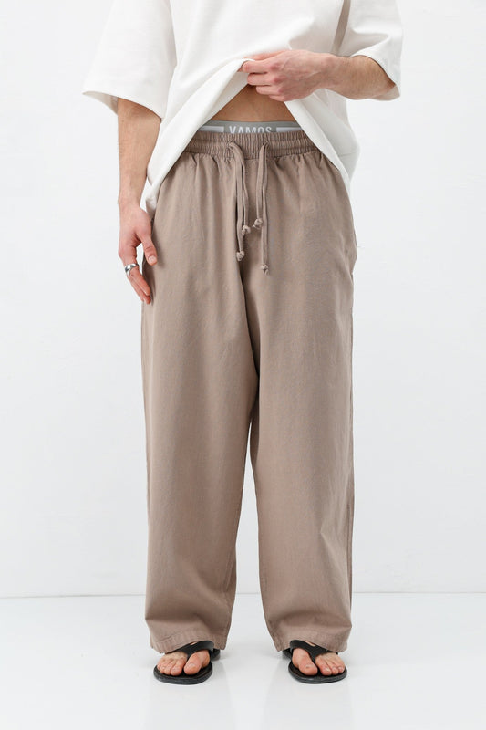 Super Baggy Fit Keten Pantolon