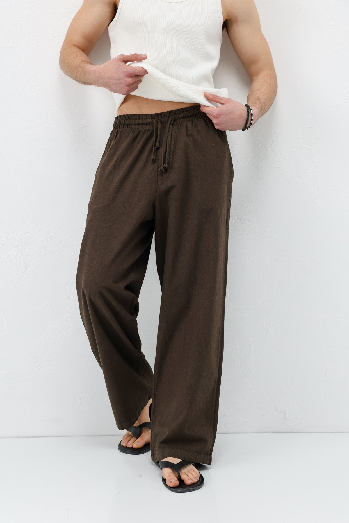 Super Baggy Fit Keten Pantolon