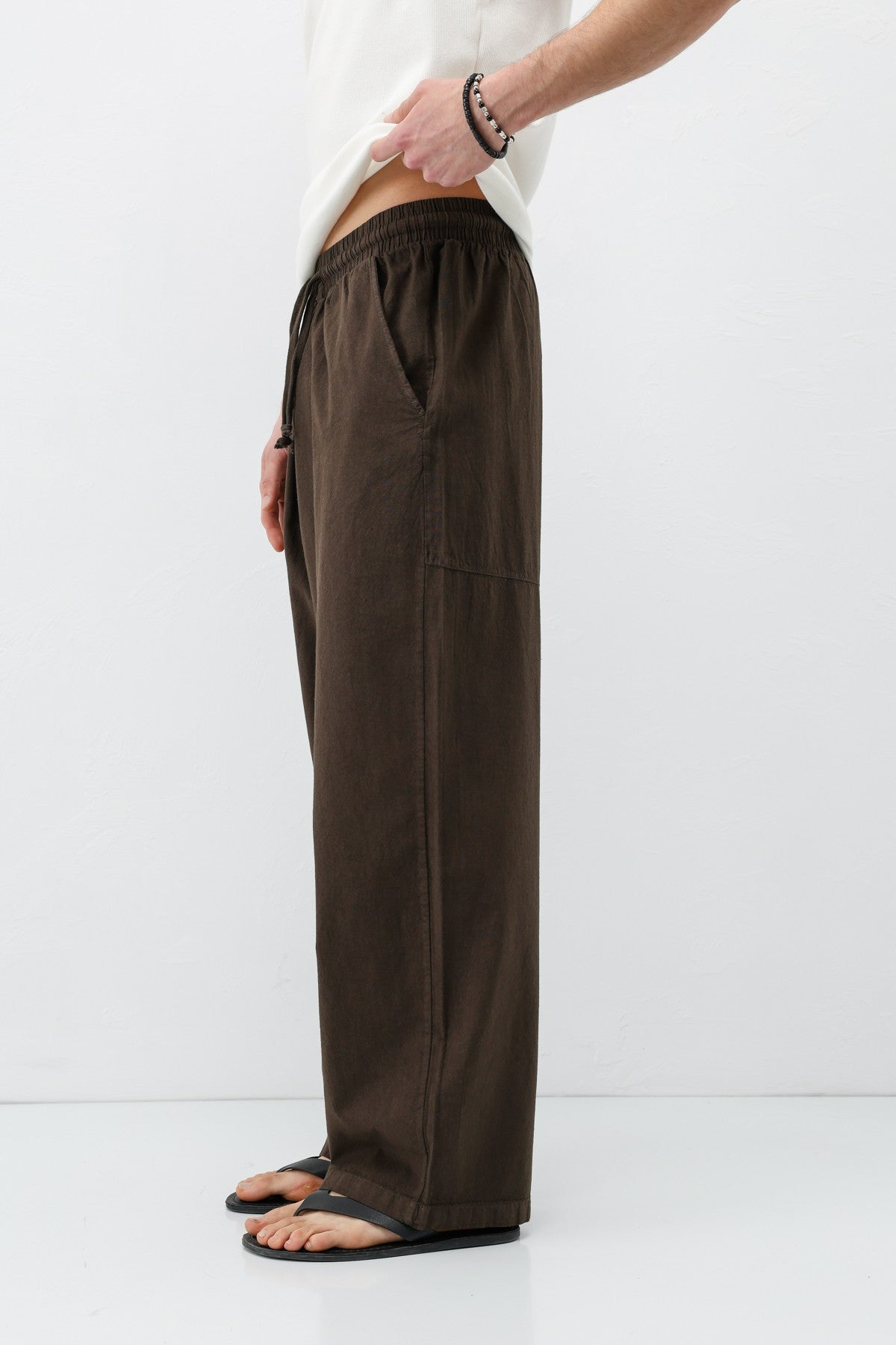 Super Baggy Fit Keten Pantolon