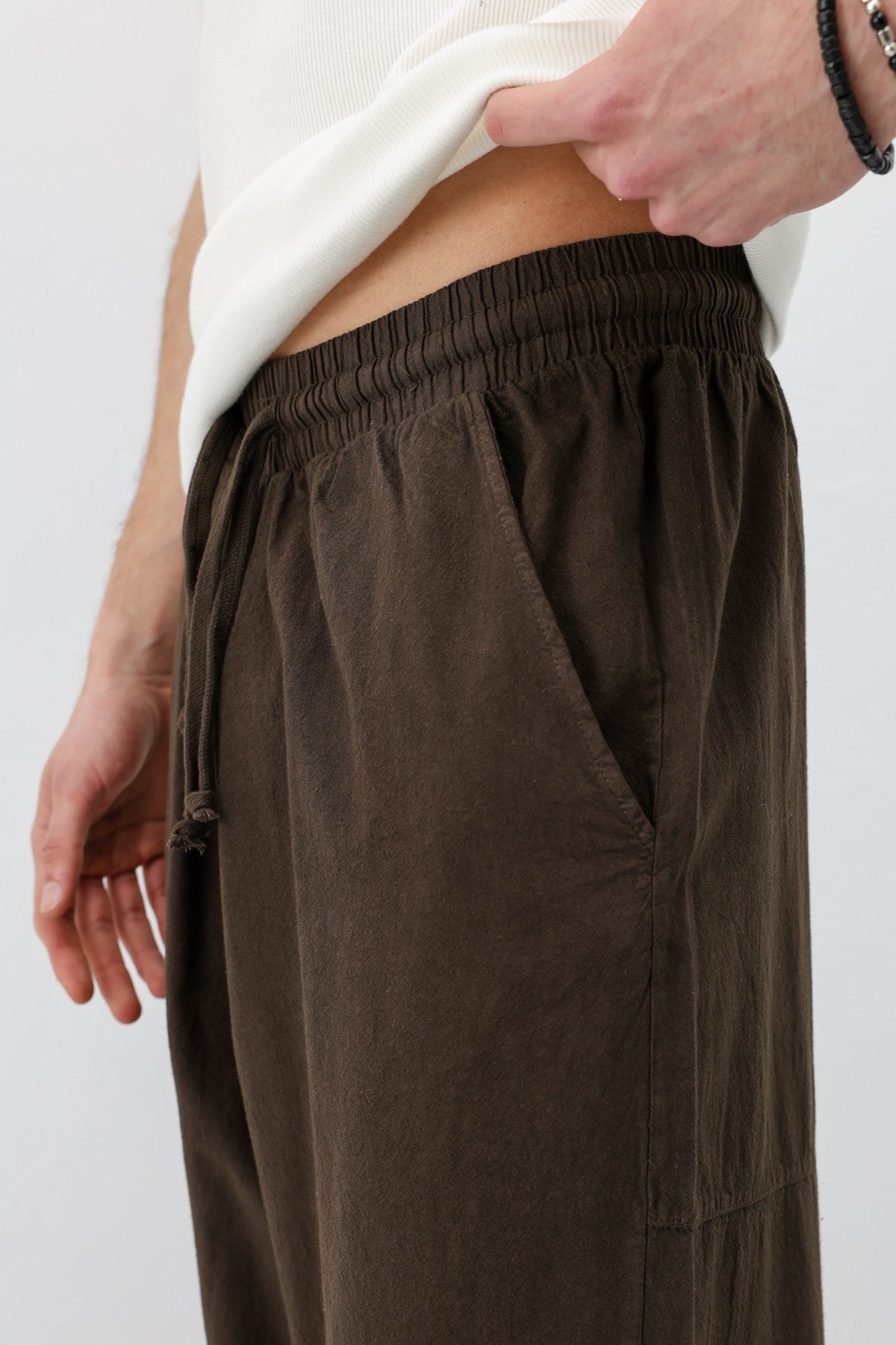 Super Baggy Fit Keten Pantolon