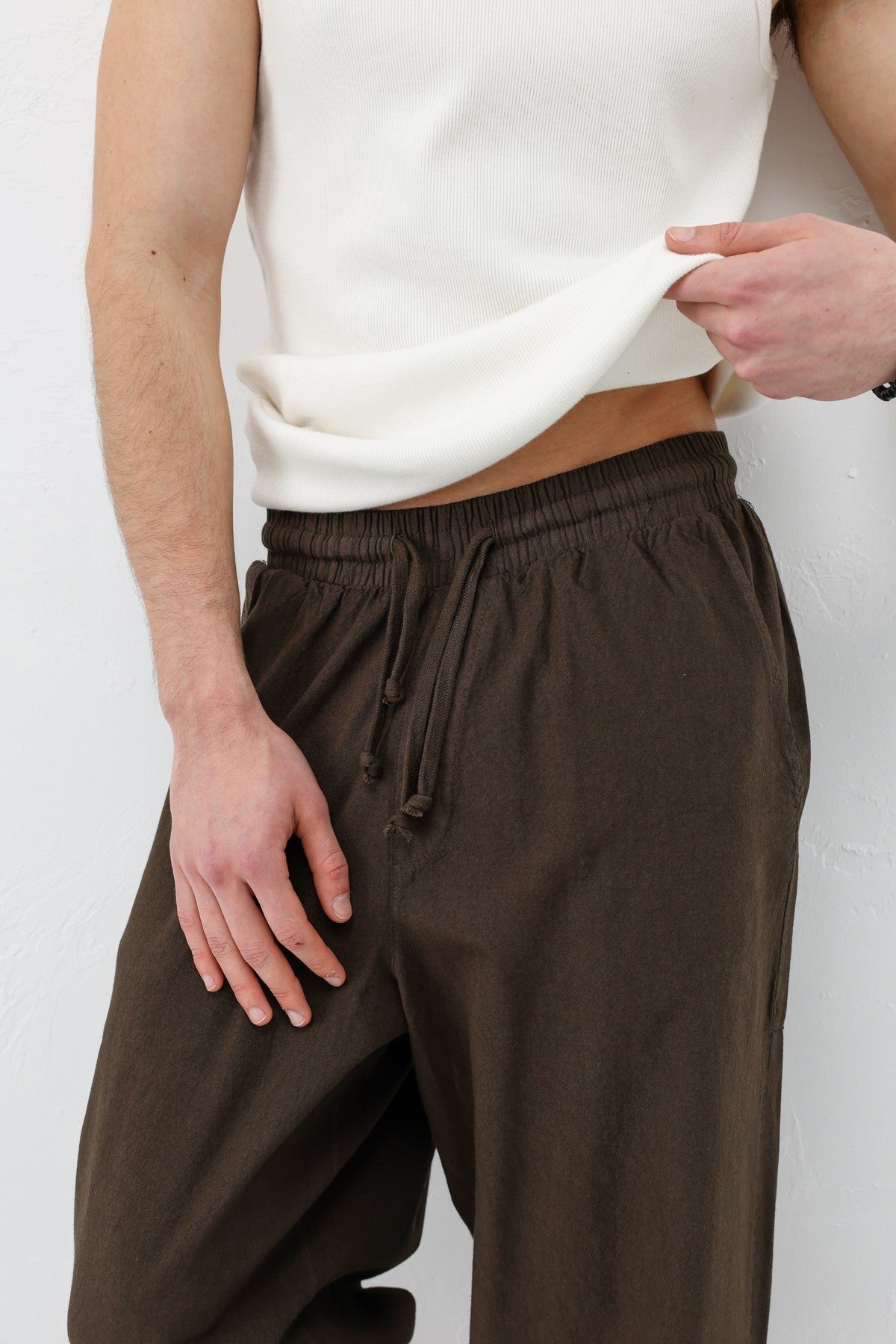 Super Baggy Fit Keten Pantolon