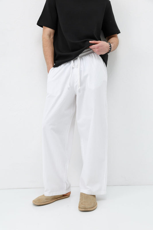 Super Baggy Fit Keten Pantolon