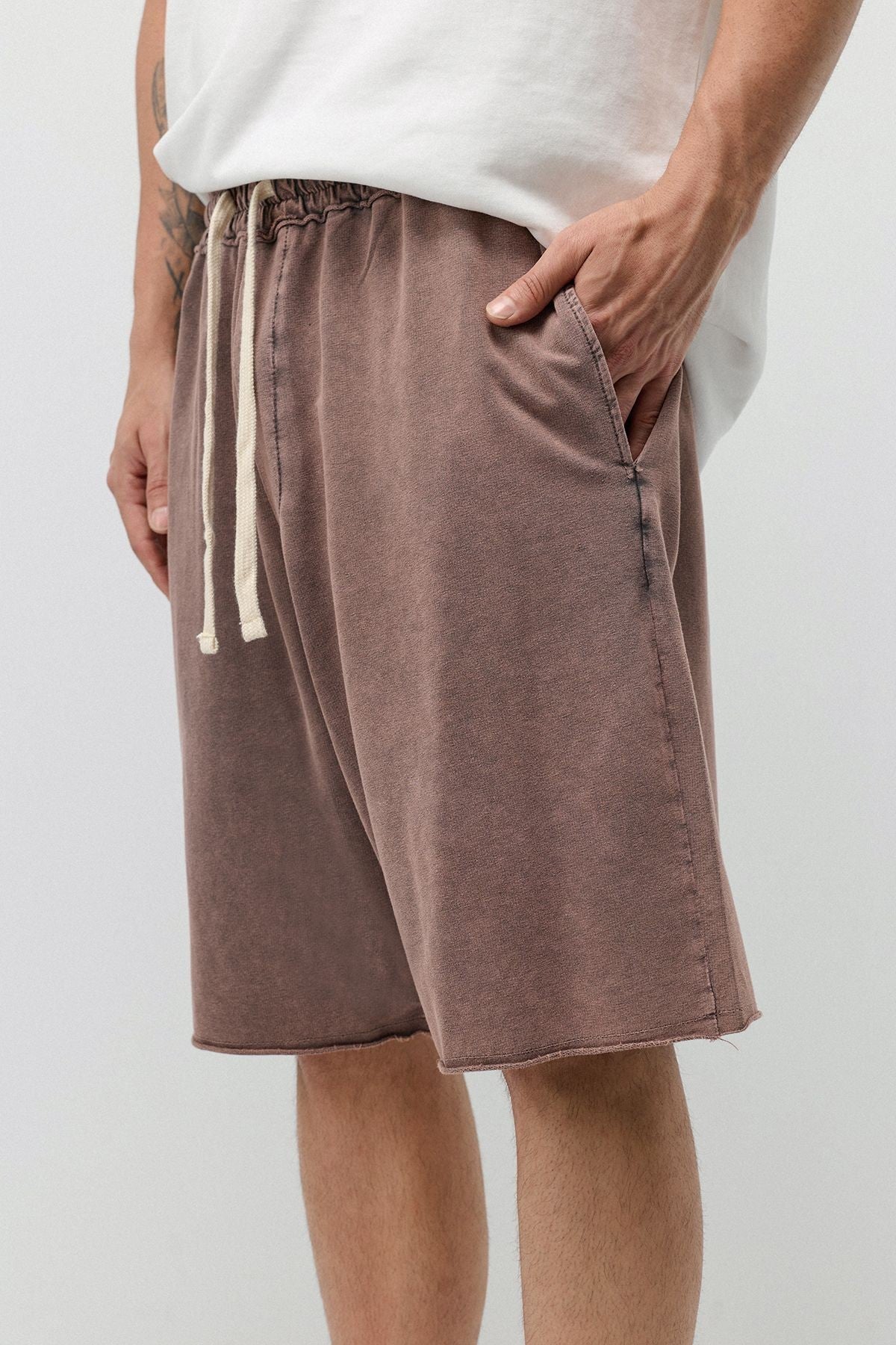 Oversize Yıkamalı Şort
