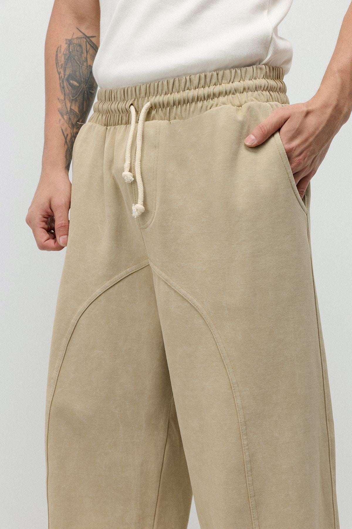 Dikiş Detaylı Yıkamalı Baggy Eşofman Alt
