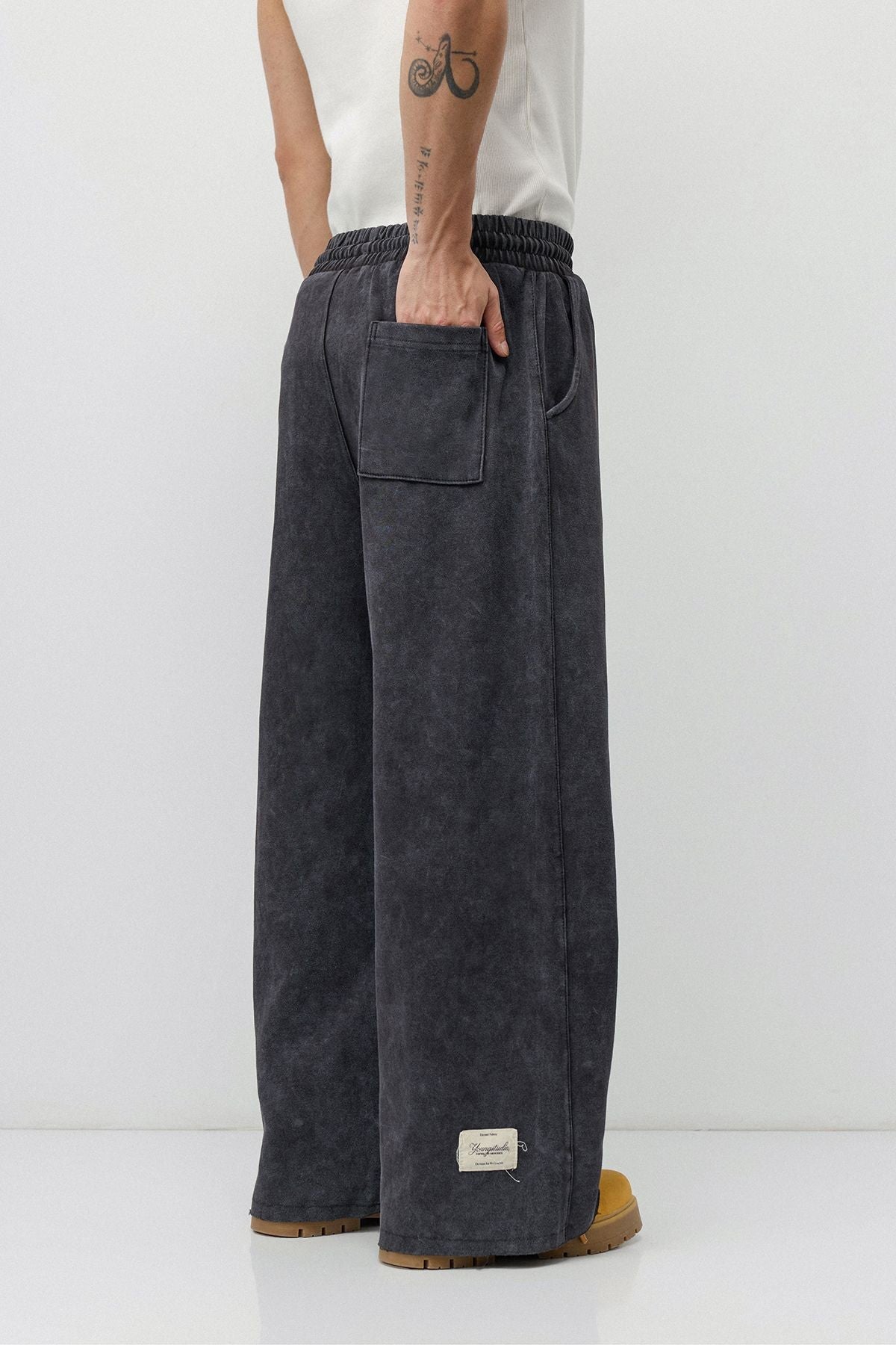 Dikiş Detaylı Yıkamalı Baggy Eşofman Alt
