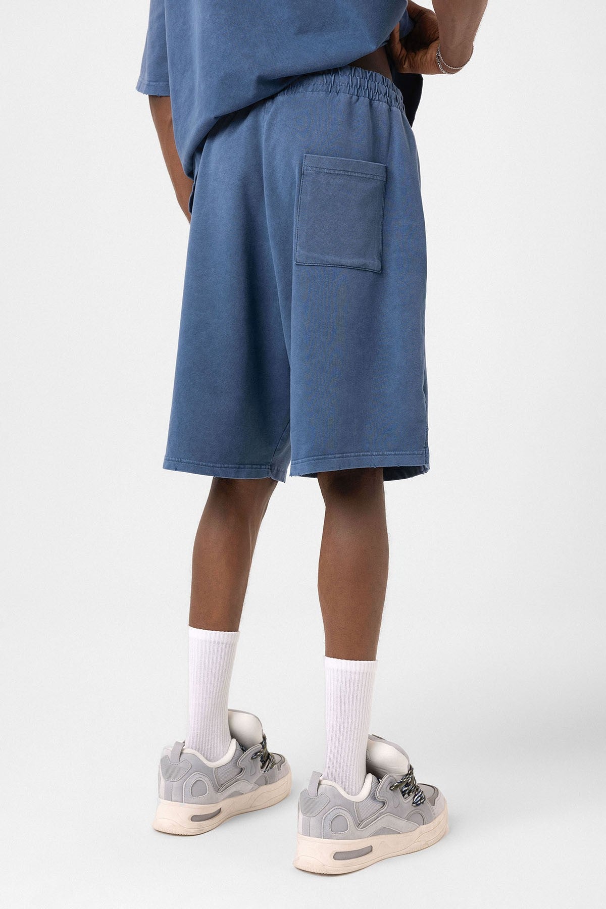 Basic Yıkamalı Oversize Şort Takım