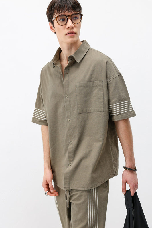 Oversize Keten Alt Üst Takım