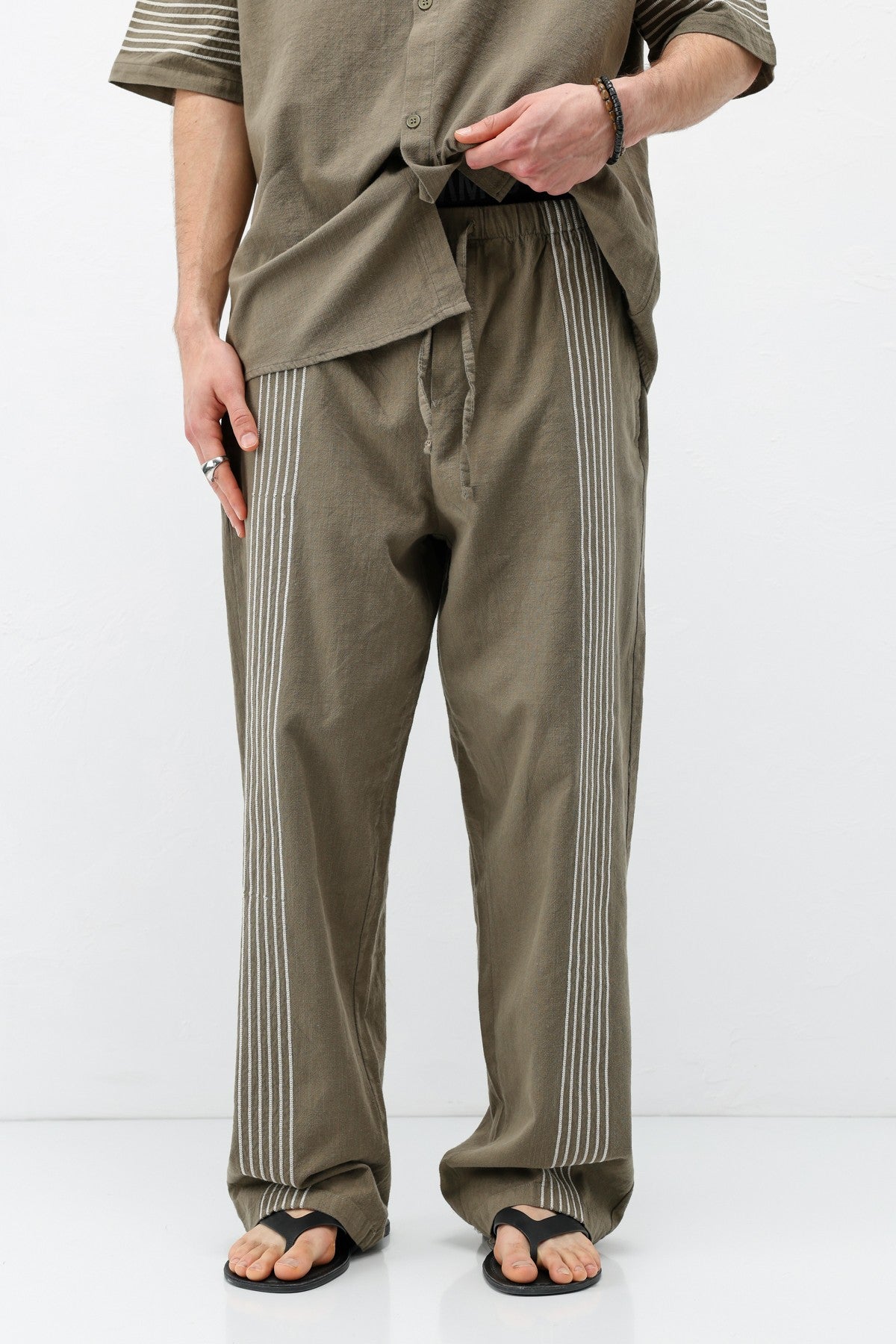 Oversize Keten Alt Üst Takım
