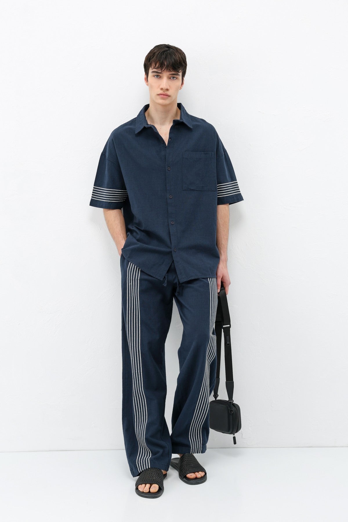 Oversize Keten Alt Üst Takım