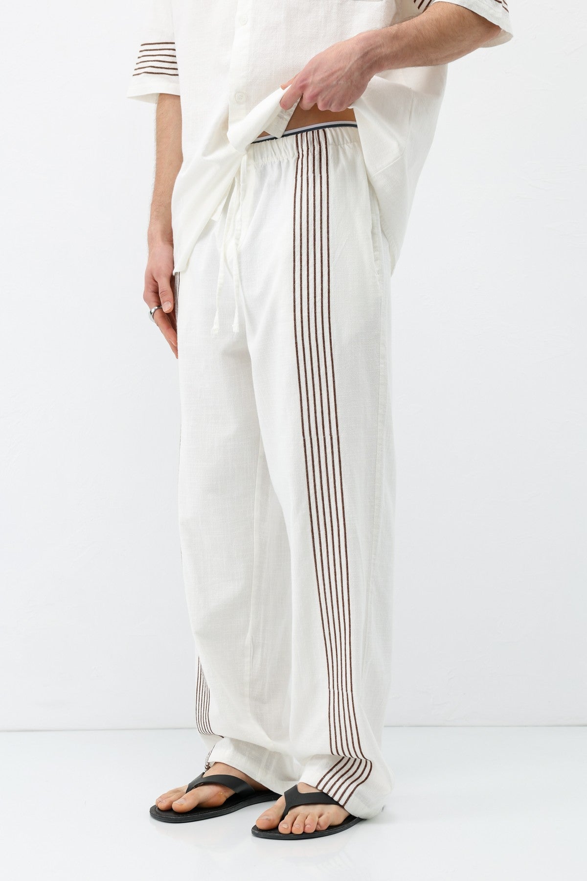 Oversize Keten Alt Üst Takım