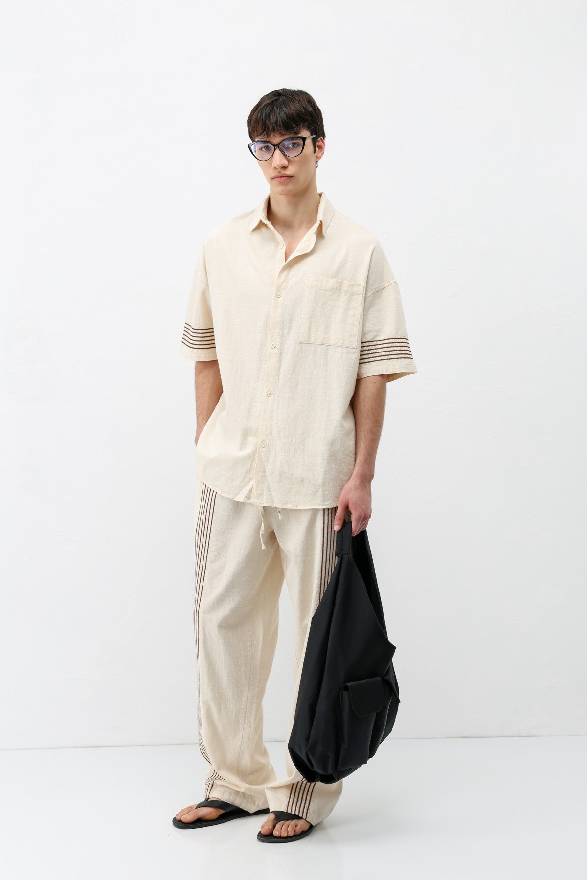 Oversize Keten Alt Üst Takım