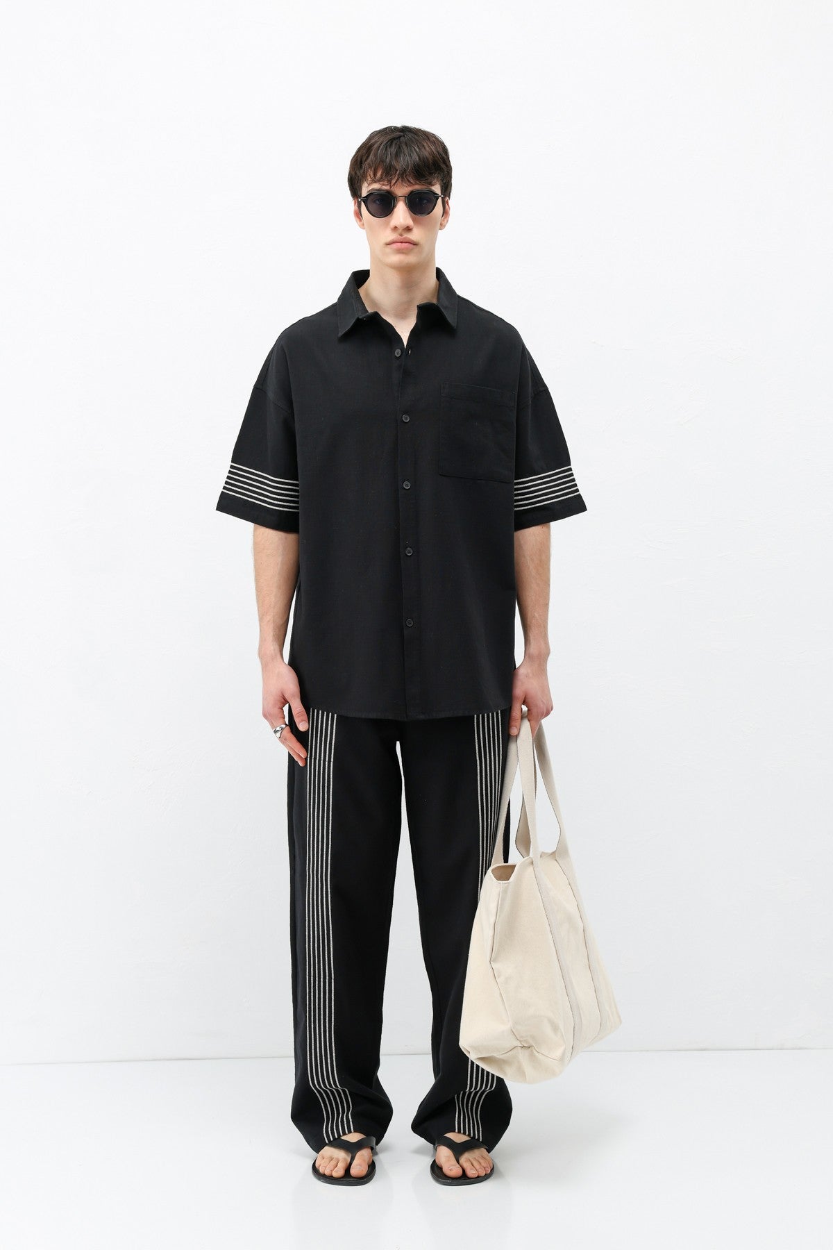 Oversize Keten Alt Üst Takım