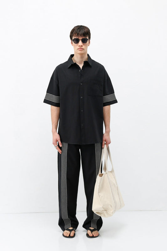 Oversize Keten Alt Üst Takım