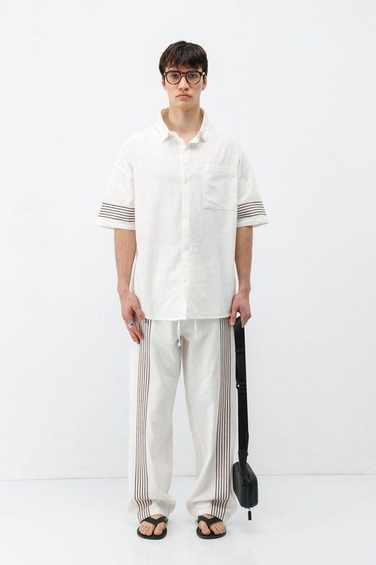 Oversize Keten Alt Üst Takım