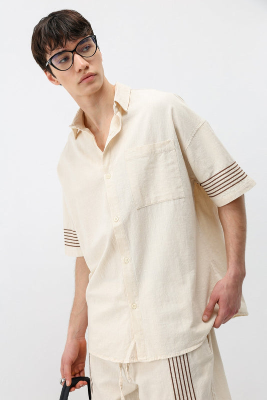 Oversize Keten Alt Üst Takım
