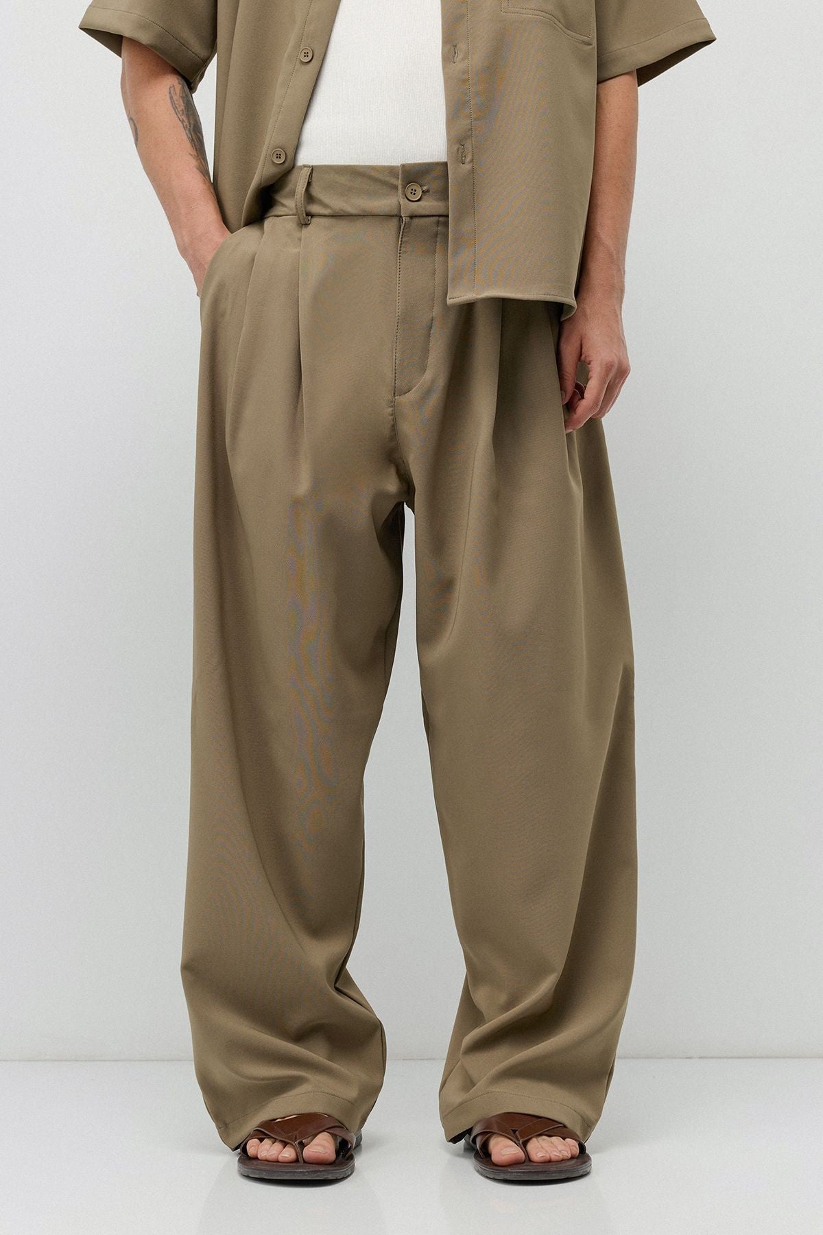 Relaxed Fit Oversize Gömlekli Pantolon Takım