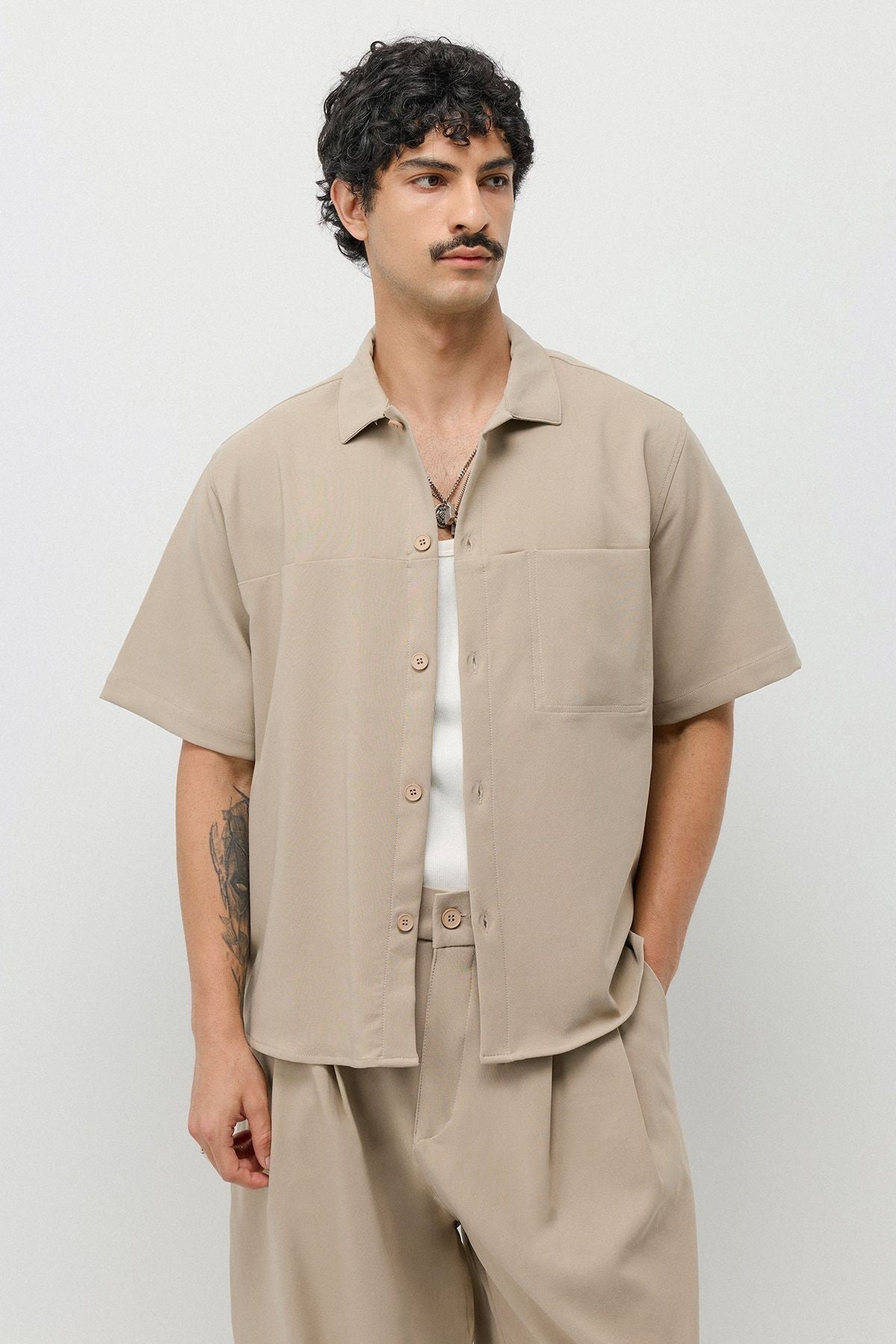 Relaxed Fit Oversize Gömlekli Pantolon Takım