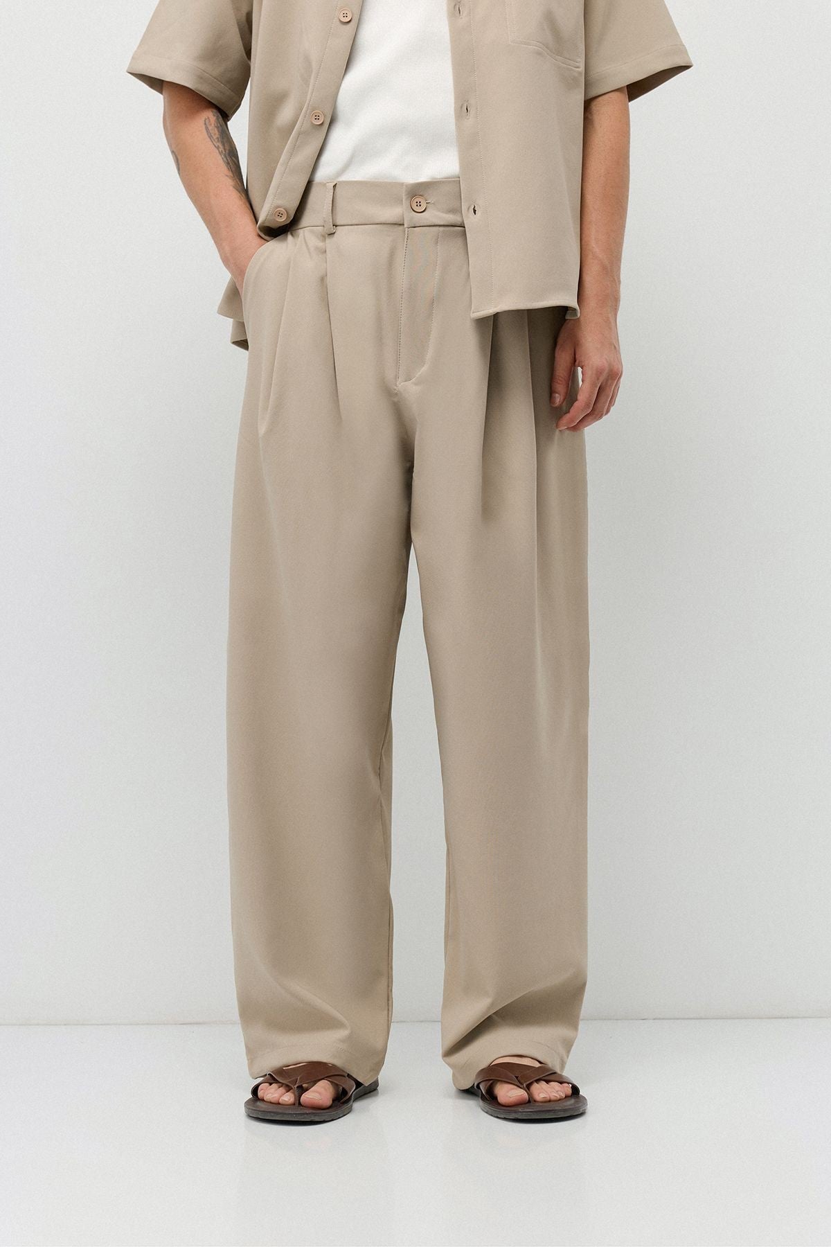 Relaxed Fit Oversize Gömlekli Pantolon Takım