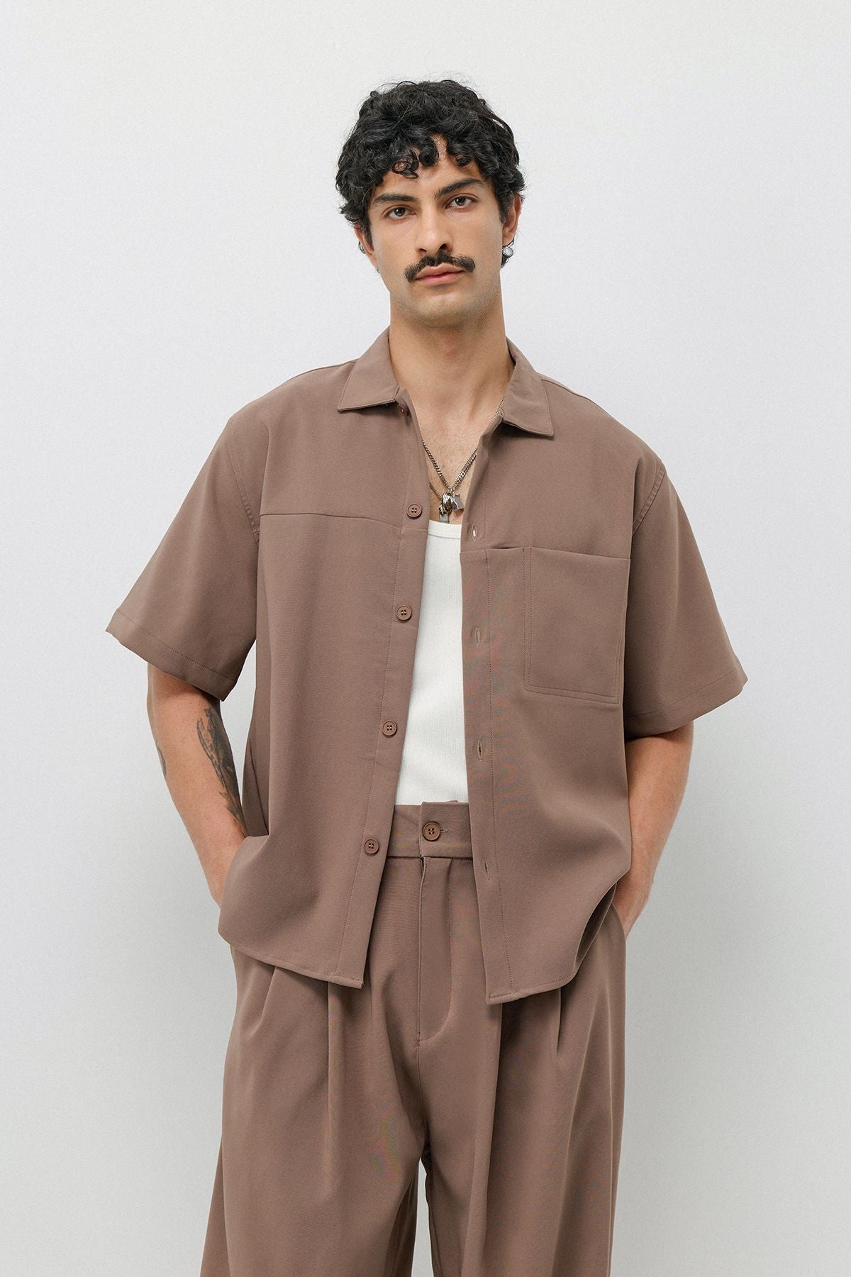 Relaxed Fit Oversize Gömlekli Pantolon Takım